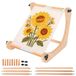 Elzusha - Support de broderie rectangulaire réglable en bois avec 8 pinces antidérapantes