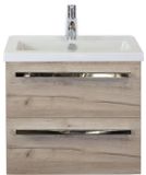 BES LED Seville Badmeubelset 60 cm - Craft Oak - Keramische Wastafel Wit Djazz