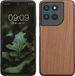 kwmobile telefoonhoesje geschikt voor Motorola Moto G57 Power / Moto G67 Power - Hoesje met bumper in donkerbruin - Backcover - hout