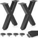 Icecat Set de 2 pieds de table en métal en forme de X 16 pouces
