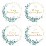 Stickers de communion, hexagonaux, 4 pièces, 75 mm, 1 set