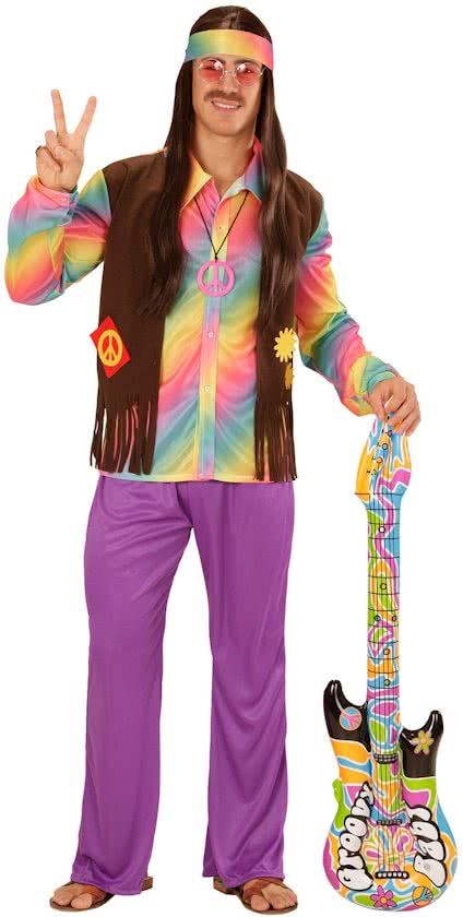 Generik Panda Generik Veelkleurig pastel hippie kostuum voor mannen - Verkleedkleding - Maat XL