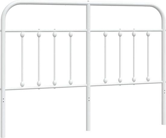 vidaXL Metalen Hoofdbord Wit 135 cm