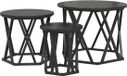 vidaXL Nestende bijzettafel 3 stuks zwart eiken 53 x 53 x 40 cm