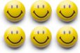 Zeller Magneten Smile / Emoticon - 6x - kunststof - 3 cm - koelkast / whiteboard