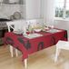 Bonamaison Tafelkleed, Anti-Mold, Sneldrogend, Waterdicht, 100% Polyester Tafellaken, rood Zwart, 140 x 160 Cm