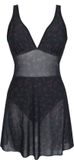 Full Volume by EMP Badpak met Mesh Jurkje - Dames - Zwart/Donkerrood - XL