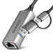 Axagon ADE-TXCA Adaptateur Ethernet Gigabit USB-C+ USB-A - Titane Gris