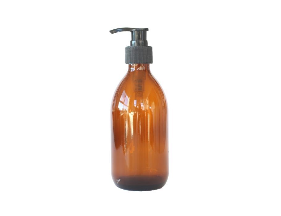La droguerie Ecologique Glazen Zeepdispenser - Pompflesje - Zeep, Shampoo, Conditioner, Bodywash, Lotion - 300 ml - Amber