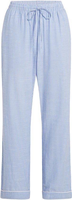 Hunkemöller Dames Nachtmode Pyjama Broek Katoen - Blauw - maat XL
