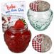 MamboCat 2-delige set jamfles 580ml FRUTTA VASO met fruit-relief + TO82 deksel houten hart rood