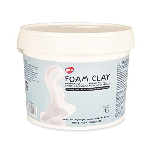 BOHS White Squishy Slime en Modeling Foam Clay, Air Dry, voor School Arts & Crafts Project, 3 lbs/1,36 kg, leeftijd 3 jaar en ouder