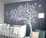 Holland Connections Sticker mural Arbre Blanc Grand Arbre Sticker mural avec Oiseaux KW032