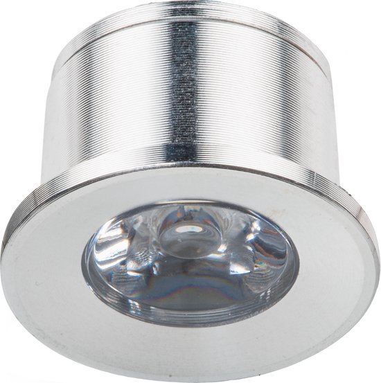 Velvalux LED Veranda Spot Verlichting - 1W - Warm Wit 3000K - Inbouw - Rond - Mat Zilver - Aluminium - Ø31mm