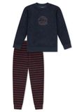 SCHIESSER Pyjama lang Jongens Dierenprint Nachtblauw Katoen/Polyester Maat 140