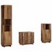 vidaXL Badkamerkast - set - 3 - st - Oud - hout - Bewerkt - hout