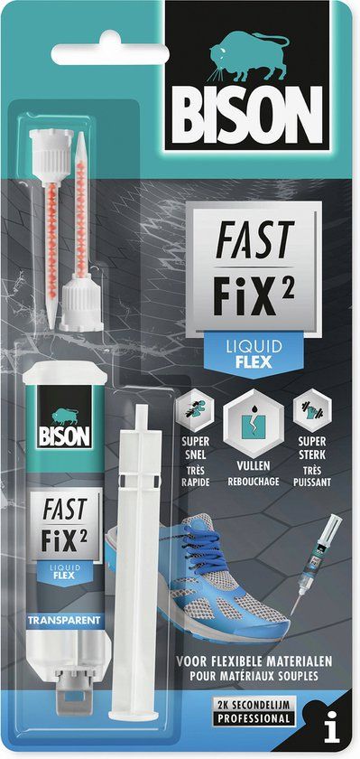 Bison Fast Fix² Flex 10 g - 2-componentenlijm - Reparatielijm - Flexibel
