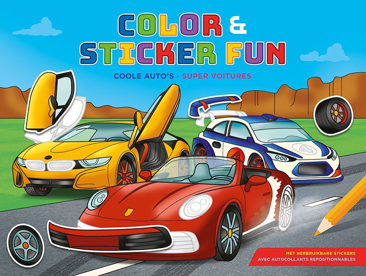 Deltas Color & Sticker Fun - Coole auto's / Color & Sticker Fun - Super voitures