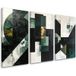 FEEBY Set De Tableaux Sur Toile Abstraction Géométrique Vert Foncé 3 X 30x60