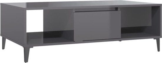 vidaXL Salontafel 103,5x60x35 cm bewerkt hout hoogglans grijs