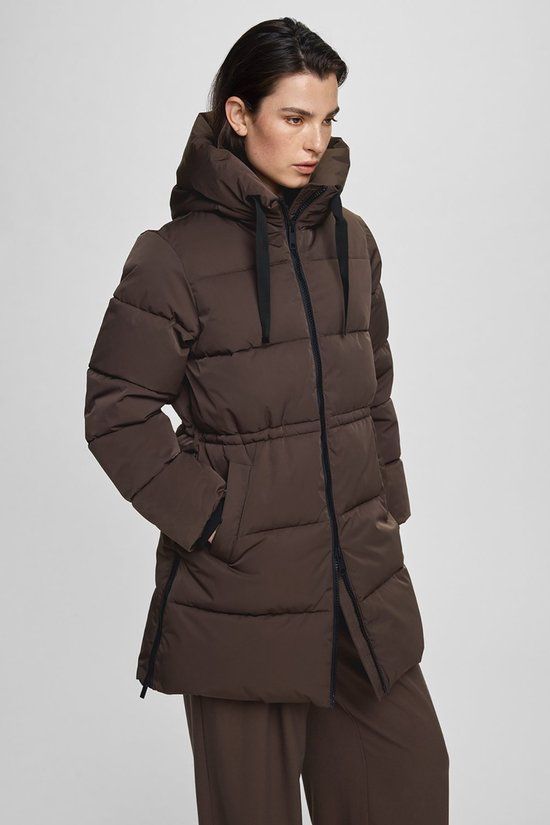MSCH Copenhagen Mschmola Pavinaria Jacket Women's Winter Coat - Brown - Size M/L