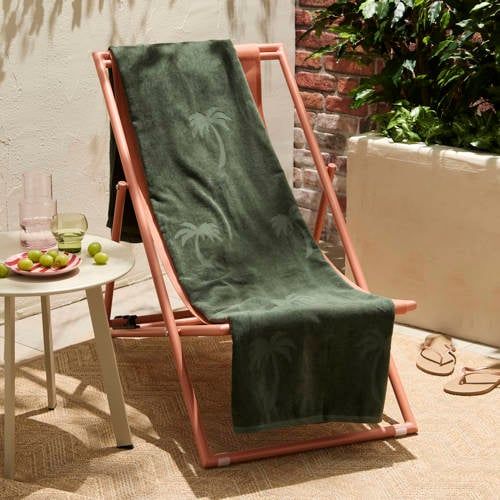 BEACHWAVE strandlaken Palm - donkergroen (velours) (200x100 cm)