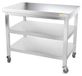 GOLDINOX plan de travail inox, 1200 x 500 mm, avec 2 étagères réglables sur roulettes, PREMIUM