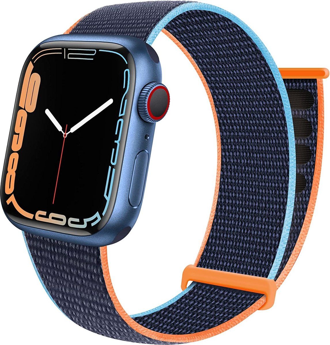 Strap-it nylon loop bandje - donkerblauw - Apple Watch 42/44/45/49mm