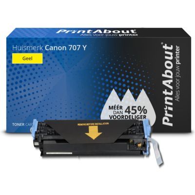 PrintAbout Huismerk 707 Y Toner Geel | Compatibel met Canon LBP-5000/5100 | 2200 pagina's