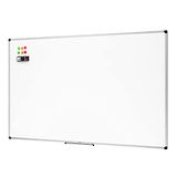 Amazon Basics Magnetisch Whiteboard met Aluminium Frame, Pennenbakje, 6 Magneten, 1 Wisser en 2 Stiften voor op Kantoor en Thuis, voor Wandmontage, Droog Uitwisbaar, Afneembaar, 90cm x 60cm