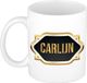 Bellatio Decorations Carlijn naam cadeau mok / beker met gouden embleem - kado verjaardag/ moeder/ pensioen/ geslaagd/ bedankt