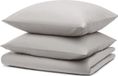 Blumtal Housse de couette Microfibre Nova - Housse de couette deux personnes 200 x 200 cm - 2 x Taie d'oreiller 50 x 80 cm - Gris clair