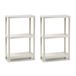 Plasticforte rek - 2x - gerecycled kunststof - wit - 30 x 60 x 95 cm - met 3 planken