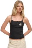 Superdry Athletic Embroider Button Mouwloos T-shirt Zwart XL Vrouw