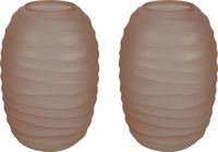Countryfield Bloemenvaas Evita - 2x - roze - mat glas - D15 x H22 cm