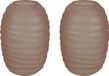 Countryfield Bloemenvaas Evita - 2x - roze - mat glas - D15 x H22 cm