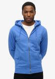 Superdry Essential Logo Half Brushed Zip Hoodie Heren M Chambray Blue