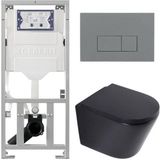 Geberit QeramiQ Dely Toiletset - Diepspoel - Rimless - Inbouwreservoir - Softclose - Lichtgrijs