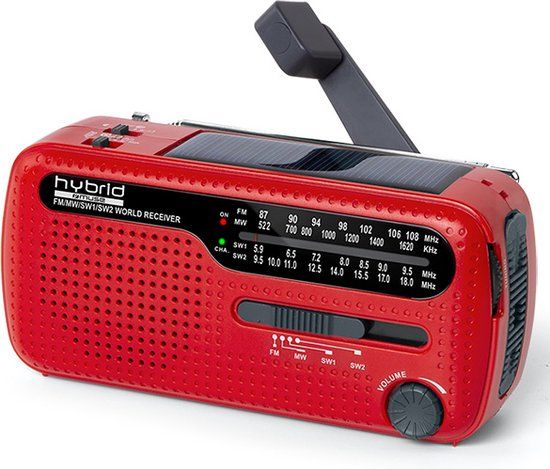 Muse Electronics Muse MH-07RED - Wereldontvanger met LED-lamp en alarmsignaal, rood