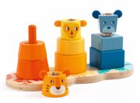 Djeco Jouets à empiler en bois Multi Stack Baby Couleurs Éducatif