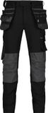 DASSY Stretch holsterzakkenbroek met kniezakken ZWART/ANTRACIETGRIJS