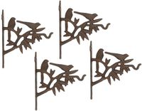Esschert Design Muurhaak vogel - 4x - Fonte - 20 cm - plantenhaak - hanging basket haak