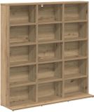 vidaXL CD Kast Artisanaal eiken 96 x 23,5 x 97,5 cm Bewerkt hout
