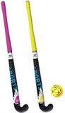 Angel Sports Streethockey Set - 2 Sticks - 33 Inch - Roze/Geel - Kinderen