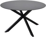 Les - Crest tuintafel rond ø120cm zwart glas metaal 6 personen