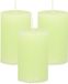 Bougie Cylindrique - 3x - Vert Citron - 5 x 8 cm - Bougie Cylindrique