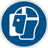 Durable 103206 Gebruik gezichtsbescherming vloersticker, verwijderbaar, Ø 43 cm, blauw