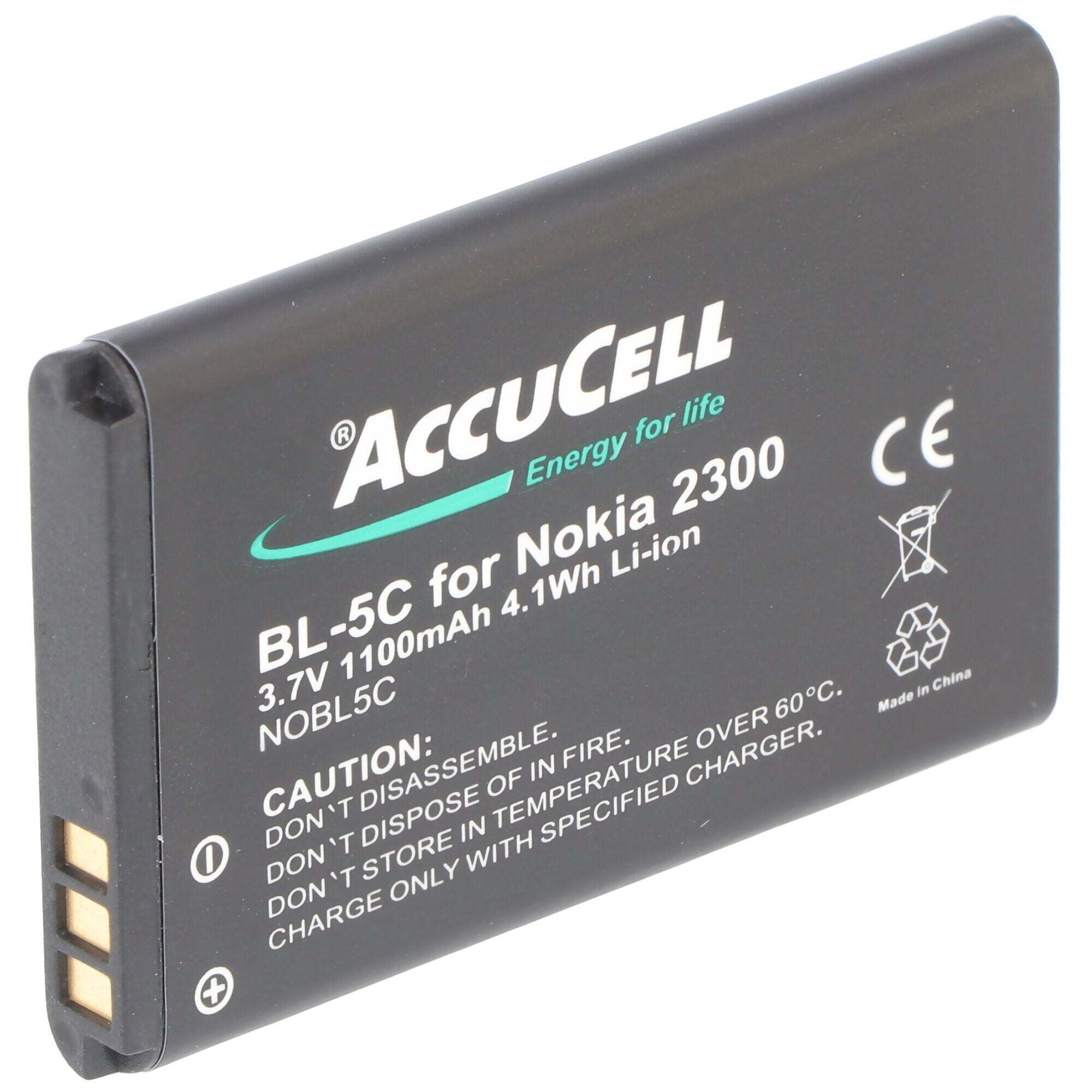 ACCUCELL AccuCell-batterij geschikt voor Nokia 6230i, BL-5C, 1000mAh