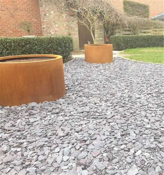 Intergard Bloembak plantenbak rond cortenstaal met bodem 35x100cm