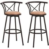 Ensemble de tabourets de bar, 2 pièces, pivotant à 360°, hauteur d'assise 77 cm, marron, style industriel